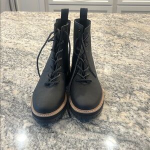 Toms Black Lace-Up Women's Boots